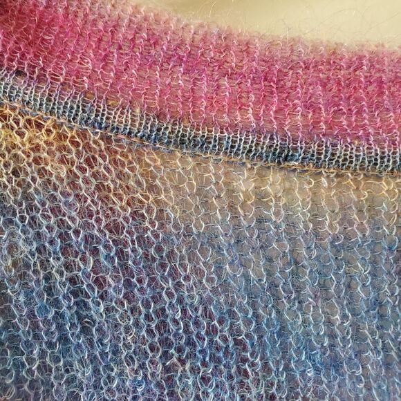 ASTR The Lable Womens XS Oversize Rainbow Sweater Mohair Wool Nylon Open Knit - Picture 6 of 8